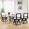 Black White Faux Sherpa Dining Chair Set 2 Swivel Rubber Wood Armless
